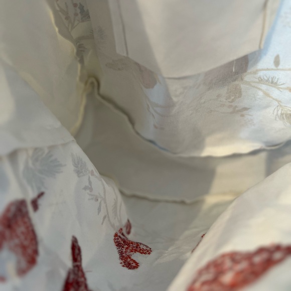 NWT-Twig &Twine Large Canvas white with Red Cardinals tote ❄️ - Picture 6 of 9